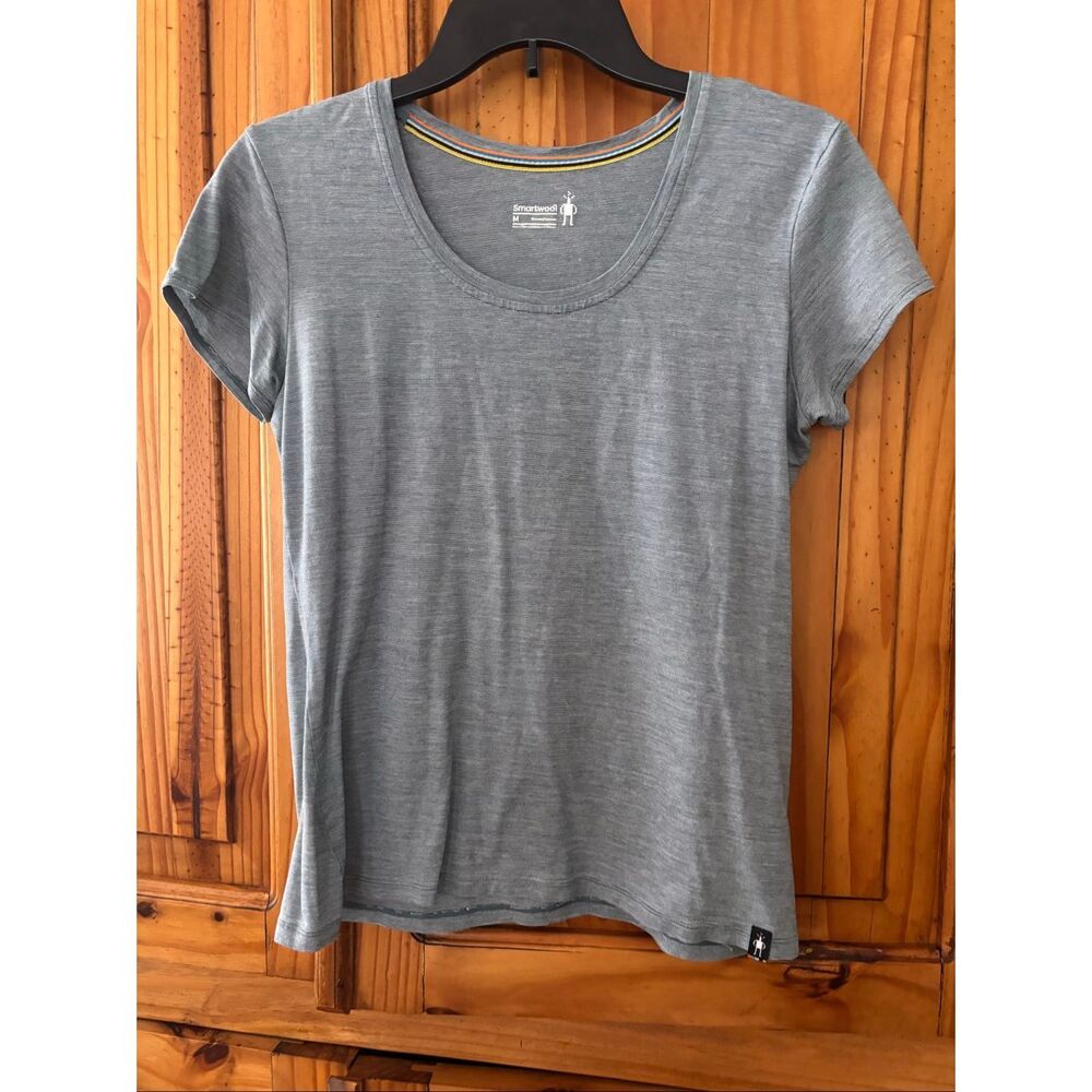 Smartwool Green and White Short Sleeve Tee
